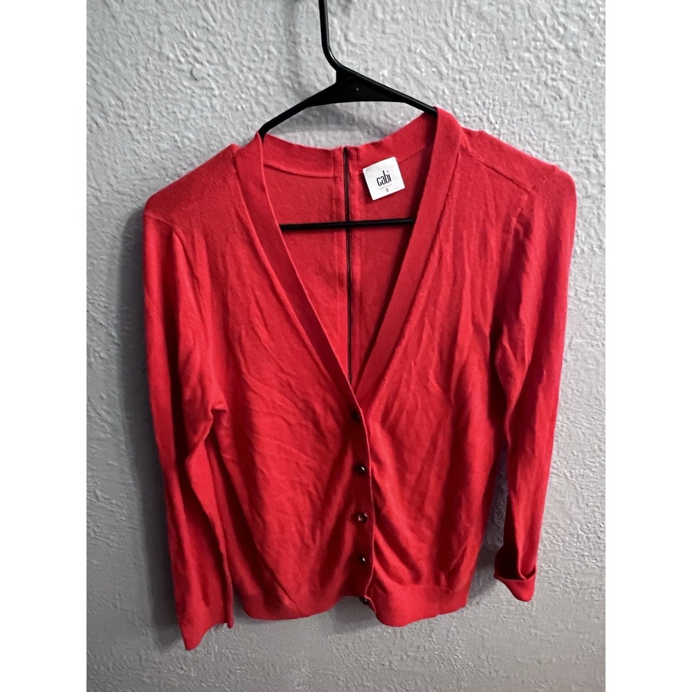 Cabi Women Red Cardigan Sweater Size Small
